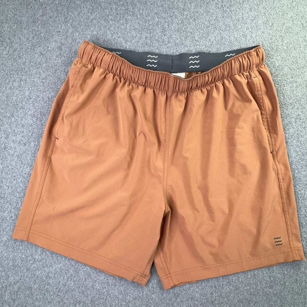 Free Fly Breeze Shorts Mens M Orange Athletic Unlined Stretch Performance 6"
